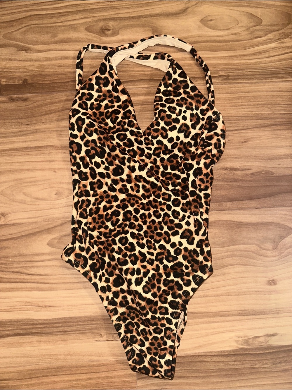Kids Leopard Print One-Piece Swimsuit - Brown
